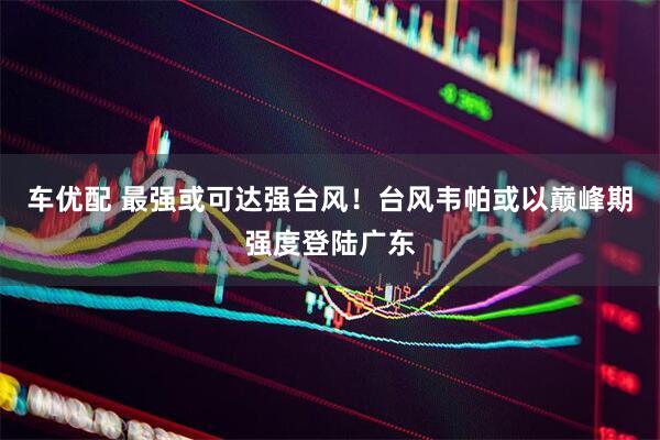 车优配 最强或可达强台风！台风韦帕或以巅峰期强度登陆广东