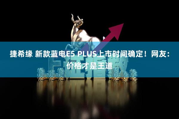 捷希缘 新款蓝电E5 PLUS上市时间确定！网友：价格才是王道